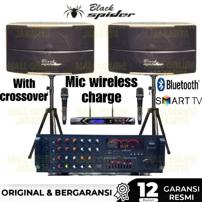 Paket karaoke blackspider 10 inch Spx450 sound system rumah spx 450 crosover mirip jbl pasion10