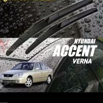 Sepasang Wiper Hyundai Accent Verna karet kaca Silicon Hybrid