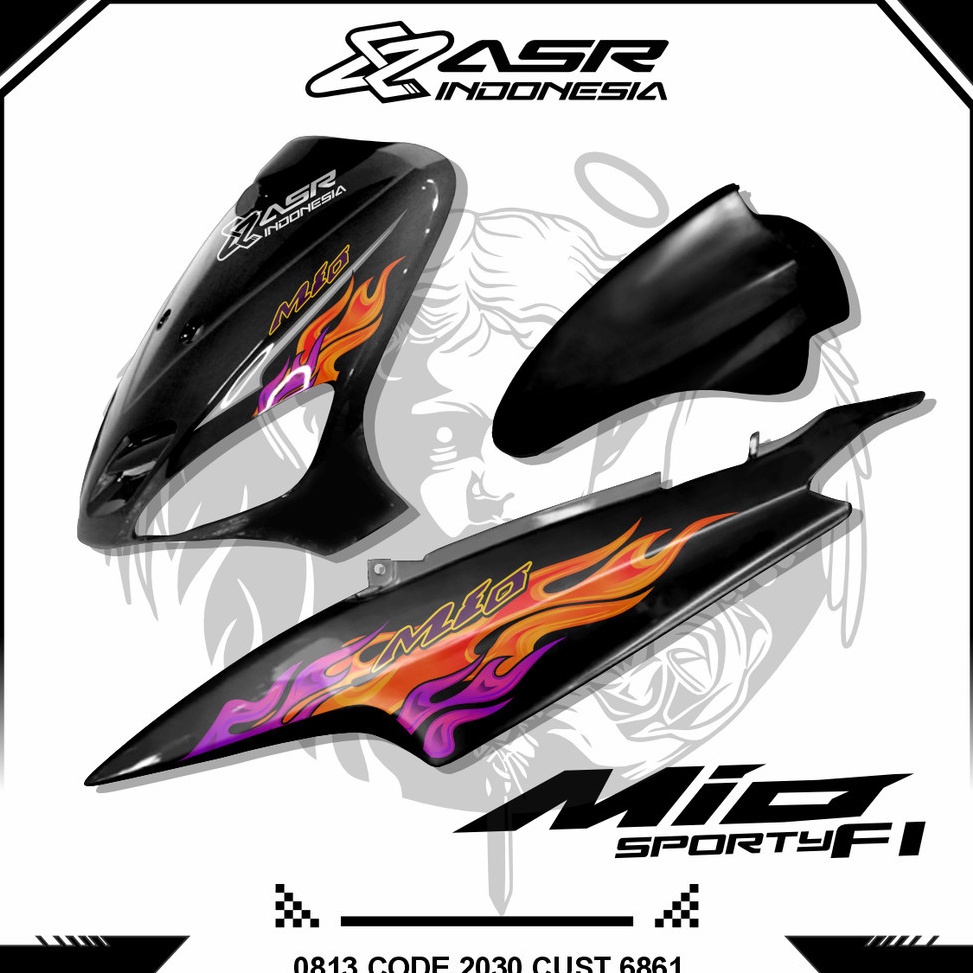 KODE C16H Striping mio sporty 5tl old motif API2 transparan stiker yamaha mio Stiker skotlait API2