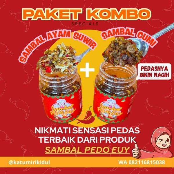 

SAMBAL PEDO EUY PAKET KOMBO sambal ayam suwir + sambal cumi