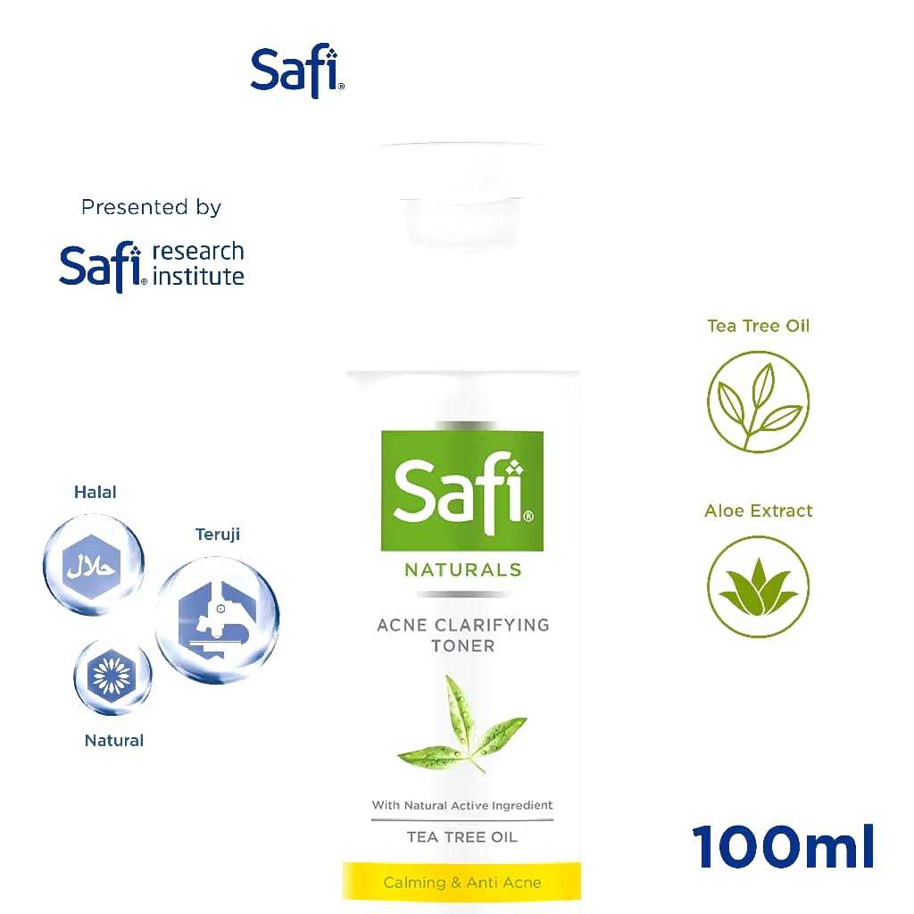 SAFI NATURALS ACNE CLARIFYING TONER 100ML | TONER UUNTUK JERAWAT ~ ORIGINAL 100%