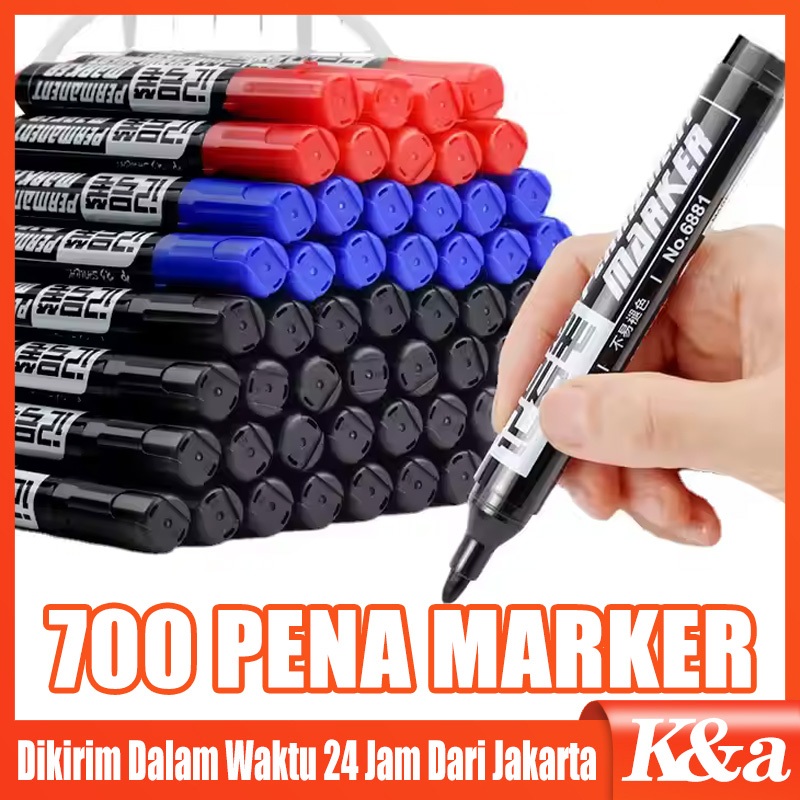 

Spidol Permanent Marker Permanen Tahan Air Alat Tulis Spidol Cepat Kering Tinta Minyak Hitam Biru Merah Tidak Pudar
