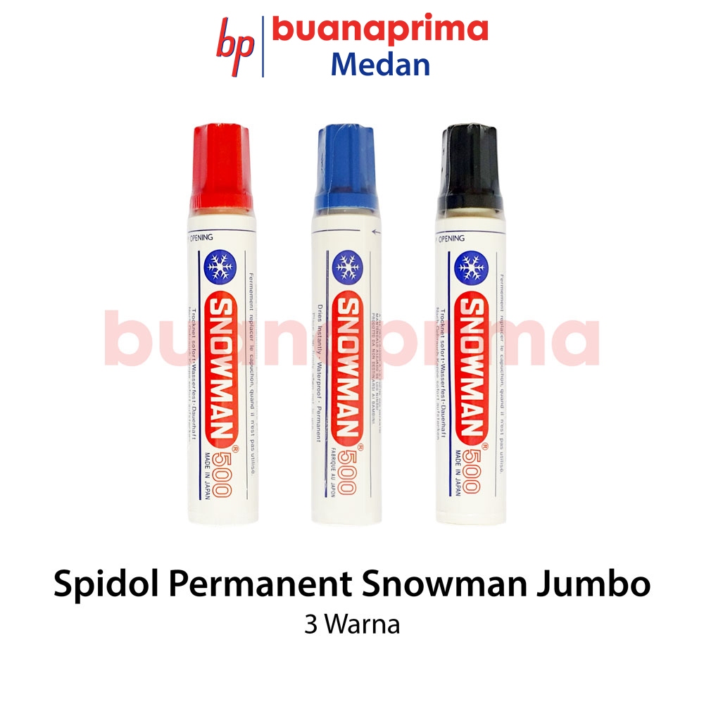 

Spidol PERMANENT JUMBO SNOWMAN 500 Hitam Biru Merah Permanen