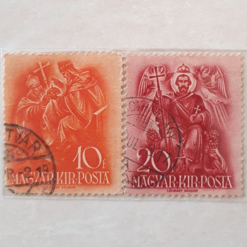 

Perangko Hungaria 900th anniv. of the death of St. Stephen Tahun 1938 set 2pcs