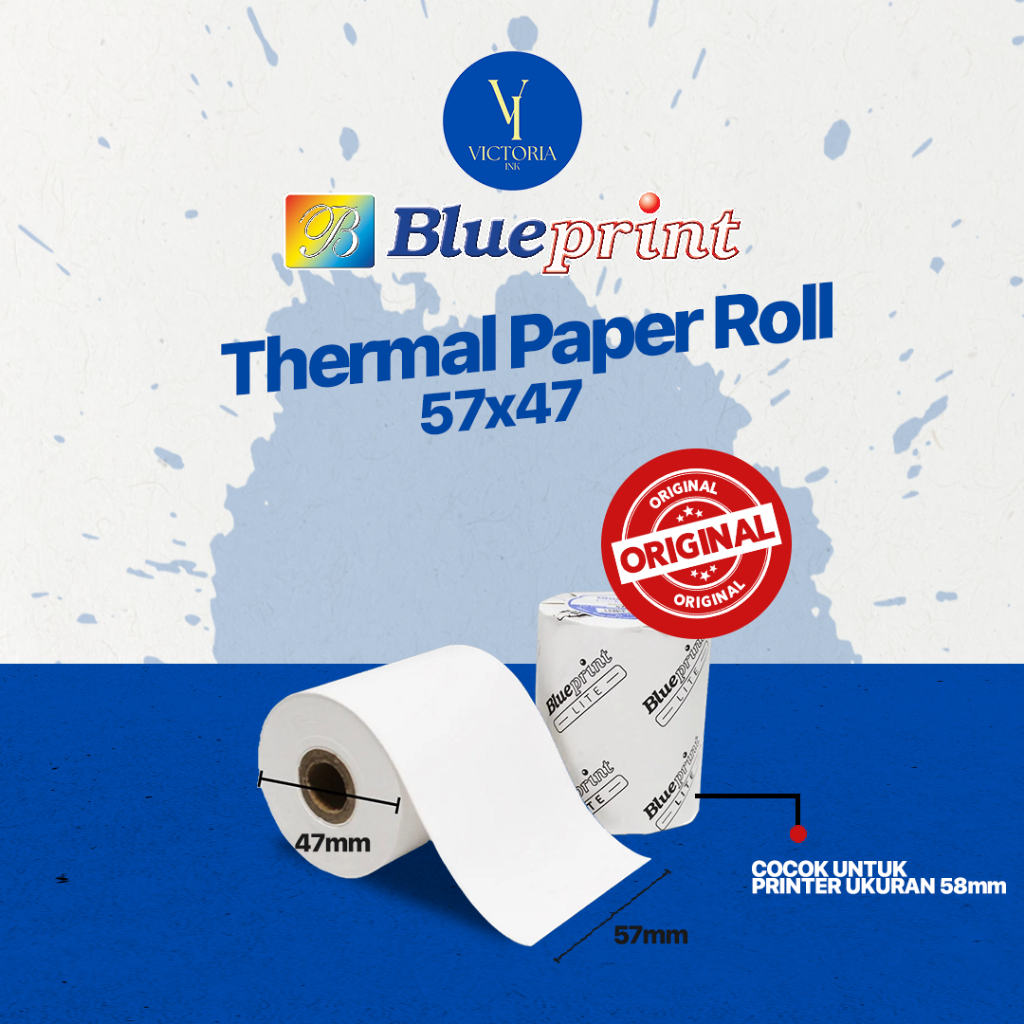 

Kertas Thermal 57x47 Blueprint Lite Kertas Struk Kasir 57x47 57×47 Lite 58D Lite 58X Eco 58D - Tipe Core Bungkus Putih