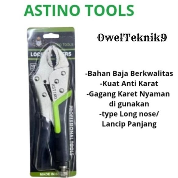 OwelTeknik9 - Tang Buaya 10 inch ASTINO/Tang Jepit Buaya 10 inch/Tang Buaya 10 inch ASTINO 100% ORIG