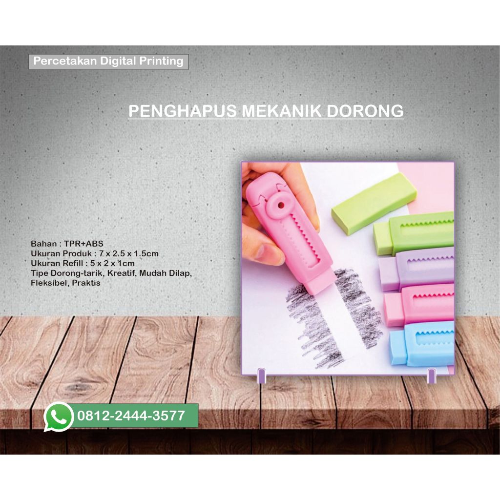

SLIDING ERASER / PENGHAPUS DORONG / PENGHAPUS MEKANIK / PENGHAPUS DORONG MEKANIK / PENGHAPUS PENSIL / PENGHAPUS LUCU / ALAT TULIS / PENGHAPUS WARNA PASTEL