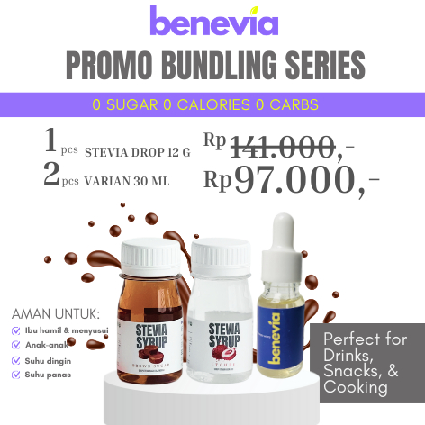 

BUNDLING SERIES - BENEVIA STEVIA SYRUP - Pemanis alami 0 Sugar 0 Kalori - Aman untuk diet & Diabetes