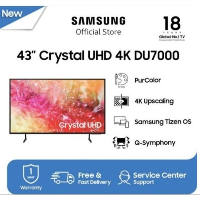 SMART TV 43 INCH SAMSUNG DU7000 CRYSTAL UHD 4K