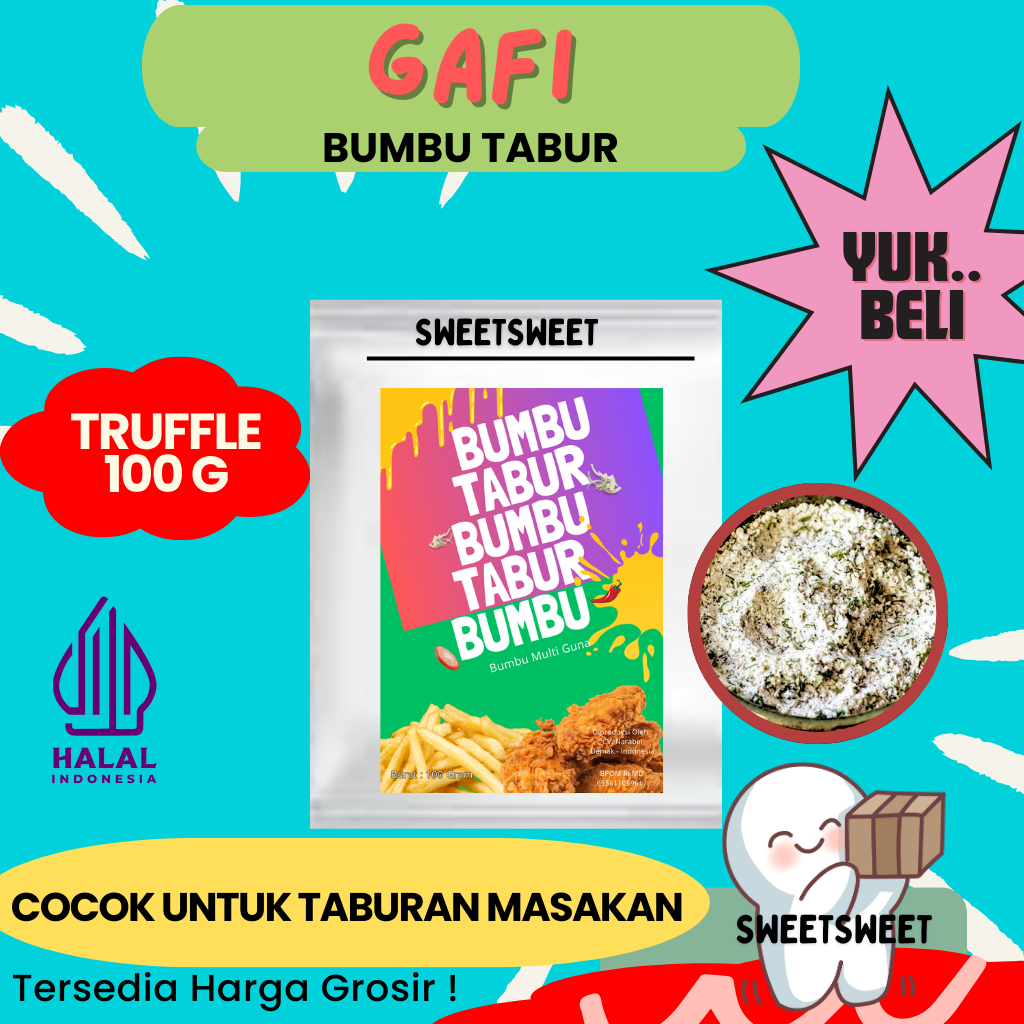 

Sweetsweet Bumbu Tabur Jamur Kemasan 100g | Truffle Seasoning Powder {BISA COD} {Lebih Murah Grosir}