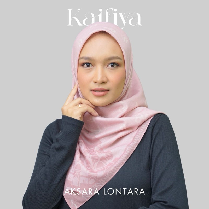 KAIFIYA HIJAB MOTIF LONTARA SIZE 115X115 CM HIJAB VOAL PREMIUM