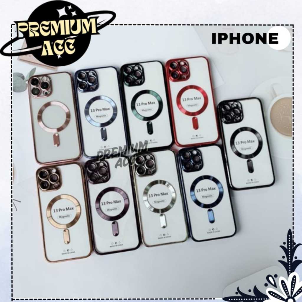 PREMIUM CASE MAGSAFE ELECTROPLATING METALIC IPHONE PLUS LENS GUARD PROTECT FULL COVER