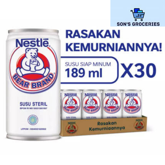 

BEAR BRAND Susu Kaleng Susu Beruang Susu Steril 189ml x 30 pcs 1 Krat 1 Karton