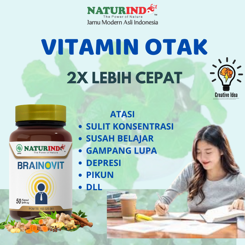 Vitamin Otak Anak Cerdas Paling Bagus Untuk Daya Ingat NATURINDO BRAINOVIT Suplemen Otak Original Pr