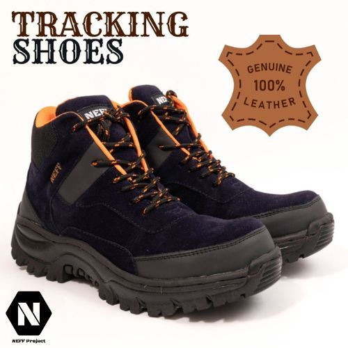 NEFF Sepatu Hiking Safety Pria | Sepatu Boot Safety Pria Kulit Sapi Pelindung Besi