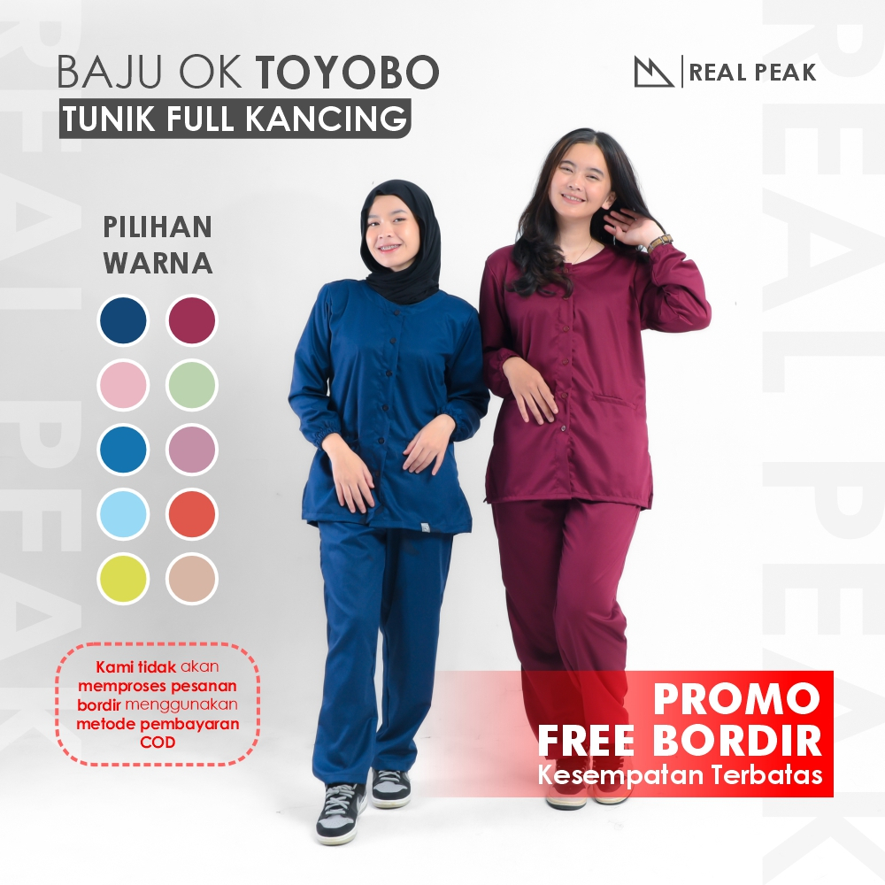 [FREE BORDIR NAMA] Baju OK OKA TUNIK FULL KANCING Lengan Panjang Karet Dokter Petugas medis Perawat