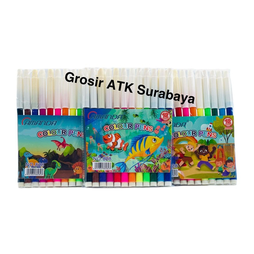 

SPIDOL AMANDA 12 WARNA 828 / Colour Pen / Pensil Marker Amanda 12 Warna Color 828 Bagus Murah