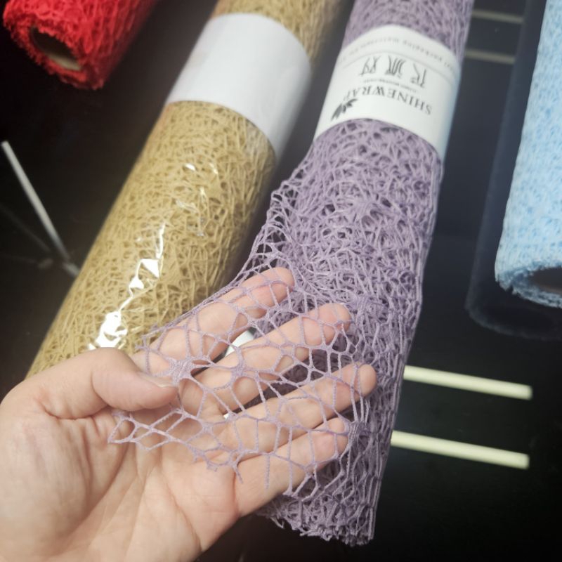 

Flower Wrapping Paper Roll Jaring Spider Mesh Kertas Buket Kain Jaring Roll