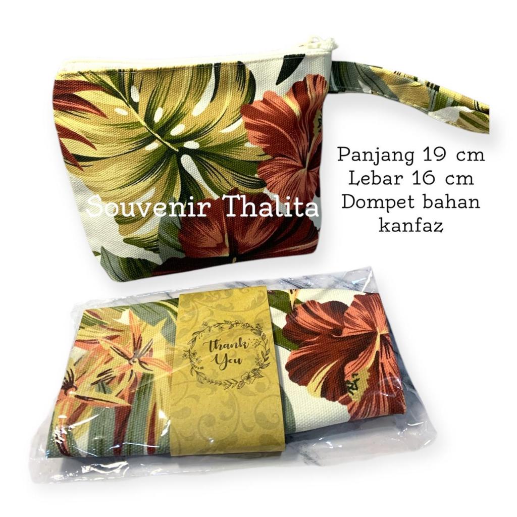 Souvenir Dompet Kanvas Wanita / Pouch Kanvas / Dompet Kanvas Besar Serbaguna