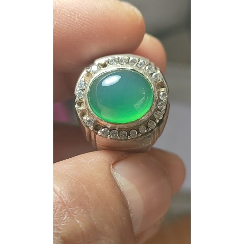 cincin hijau garut galian ohen lawas dan giwang natural 100%