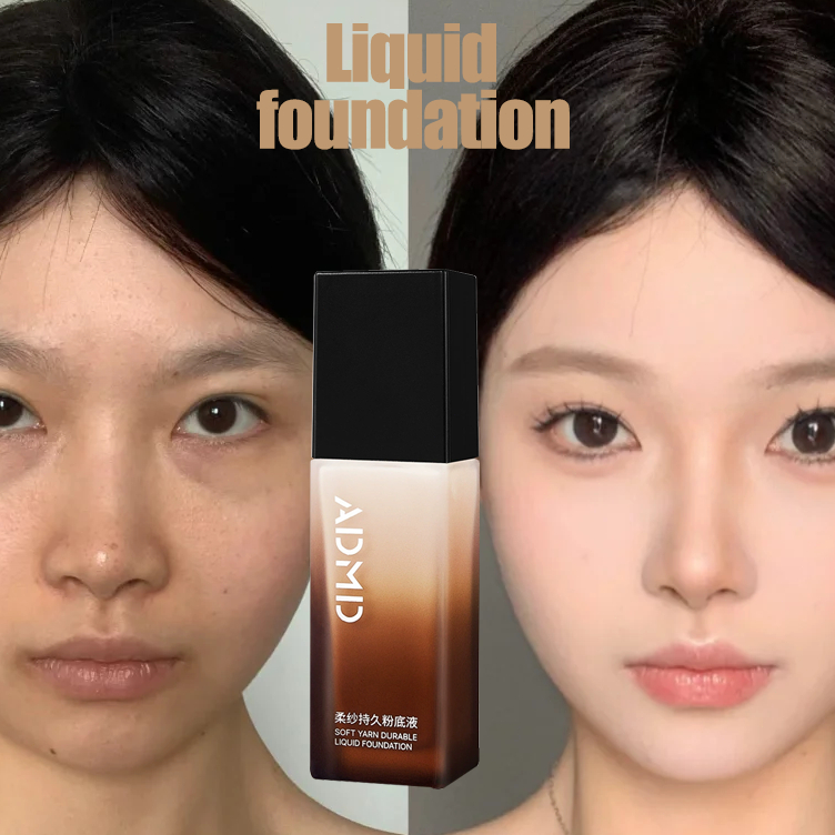 Liquid foundation Matte foundation Cover bedak foundation Dempul wajah tahan air concealer tahan lam