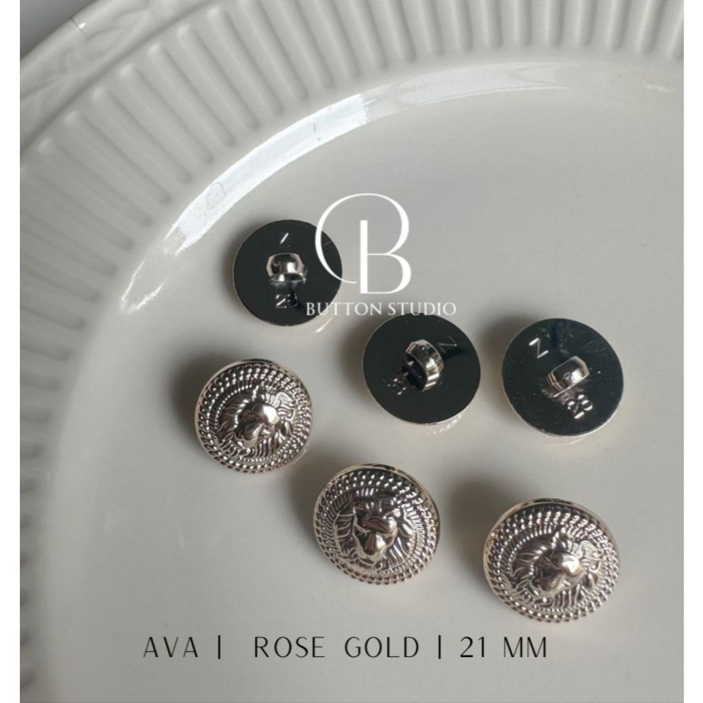 AVA - Kancing Jasko Plastik, Kancing Baju Wanita , Flower Button Aesthetic, Rose Gold, Kancing Hias 