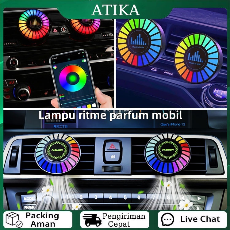 Car Music Rhythm Lampu/ USB Plug-in Parfum Mobil Lampu LED /Led Lampu Equalizer Audio Parfum Mobil【A