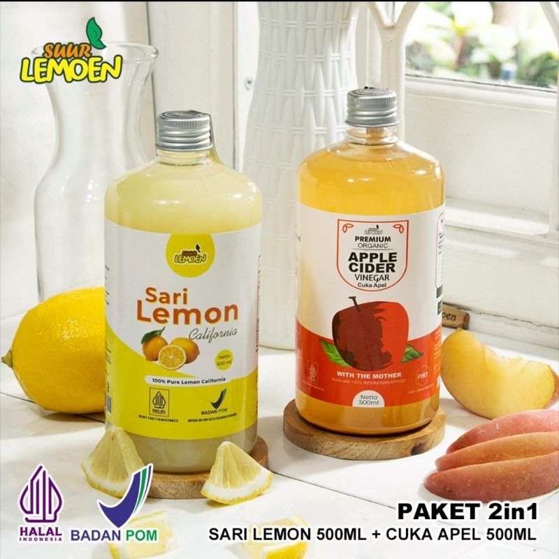 

Suur Lemoen Paket Sehat Sari Lemon 500 ml dan Cuka Apel 500 ml