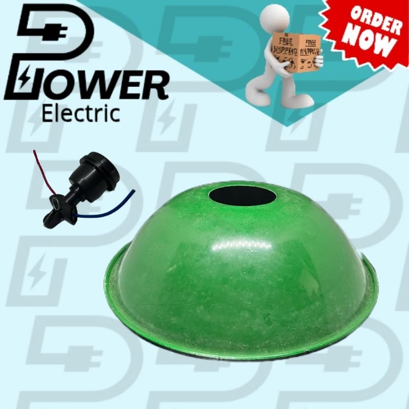 Kap Mini Fitting Lampu Jalan WD PVC  E-27 Kap Lampu Gantung Kap Hijau