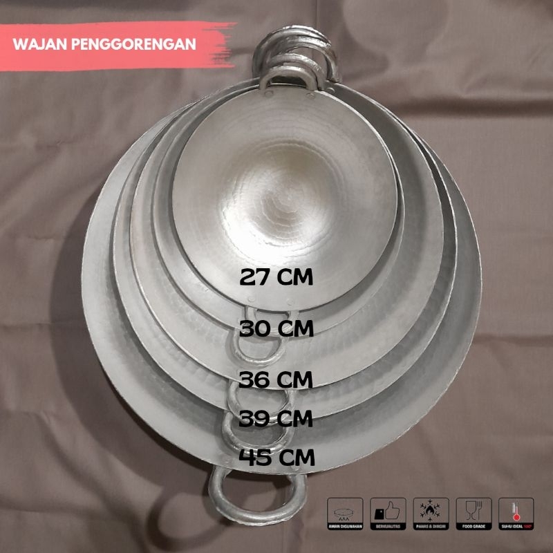TokTok | Wajan Kuali Penggorengan Khas Garut ORIGINAL 100% Tebal Anti Lengket [Diameter 20-50 Cm]