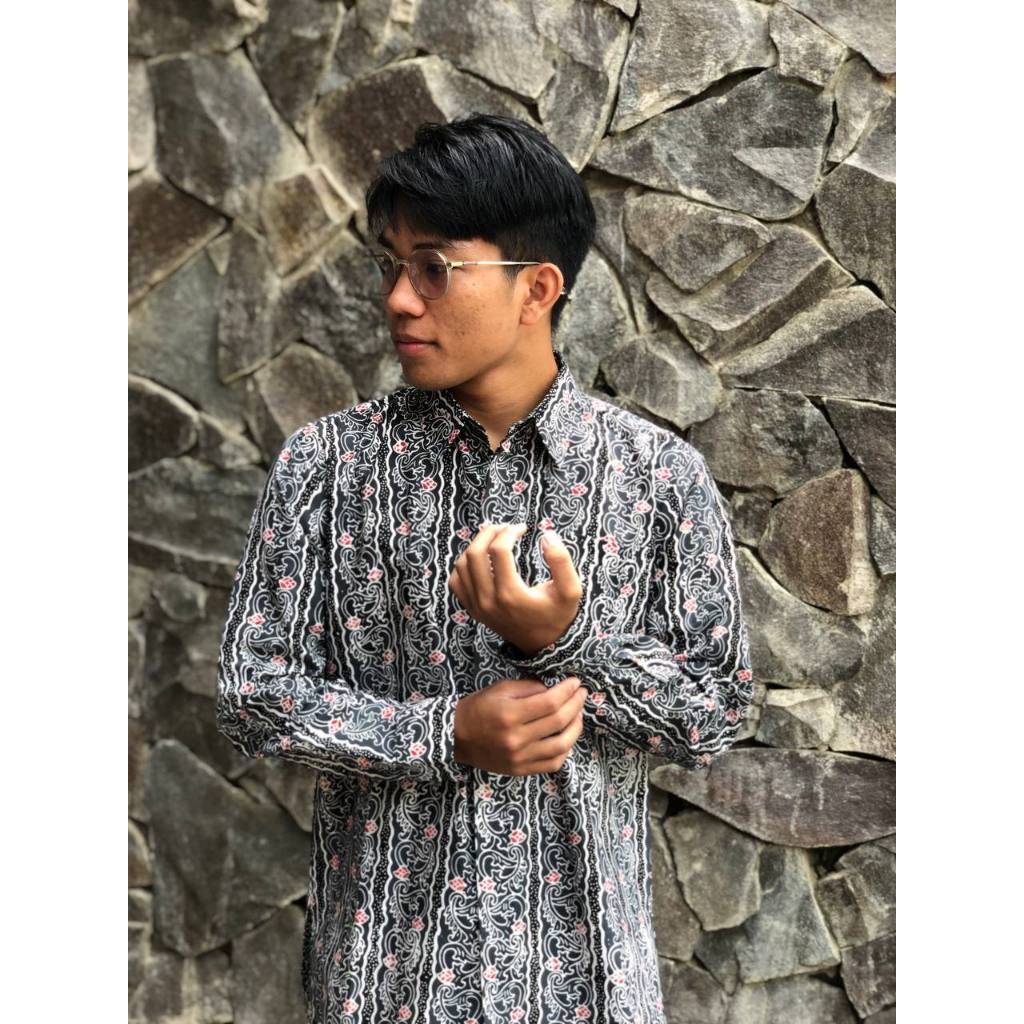 HEM KEMEJA PRIA BATIK SEKAR JEPARA HANDMADE LENGAN PANJANG