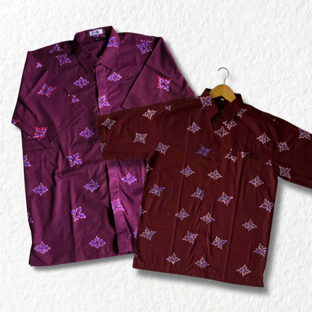 HEM KEMEJA PRIA BATIK SEKAR JEPARA HANDMADE LENGAN PENDEK