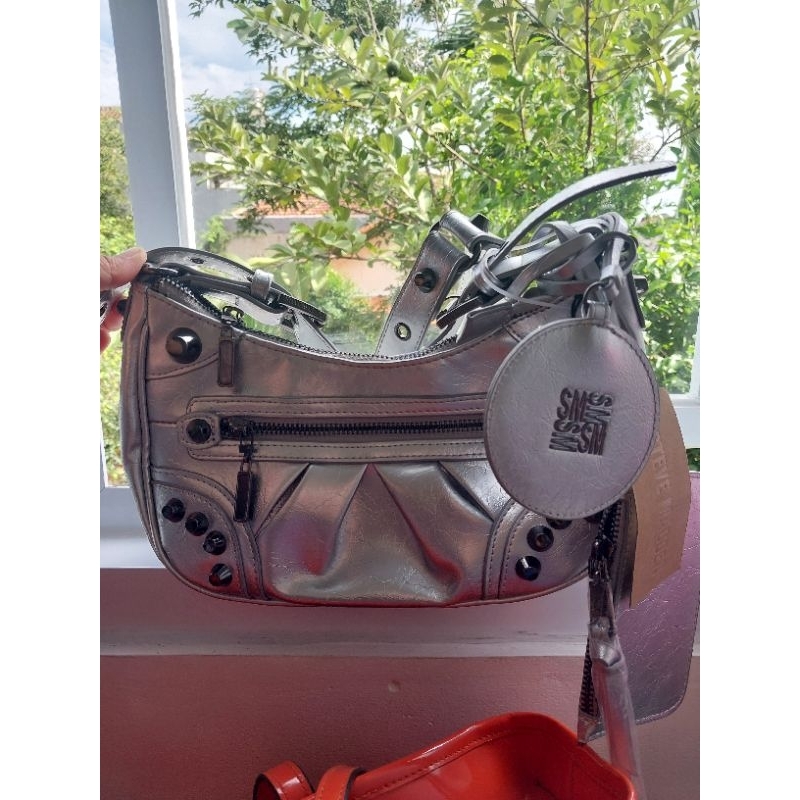 tas slempang Steve Madden Bglow silver new originial