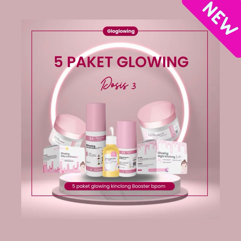 Dosis 3 Gloglowing Skincare Paket Glowing Booster BPOM