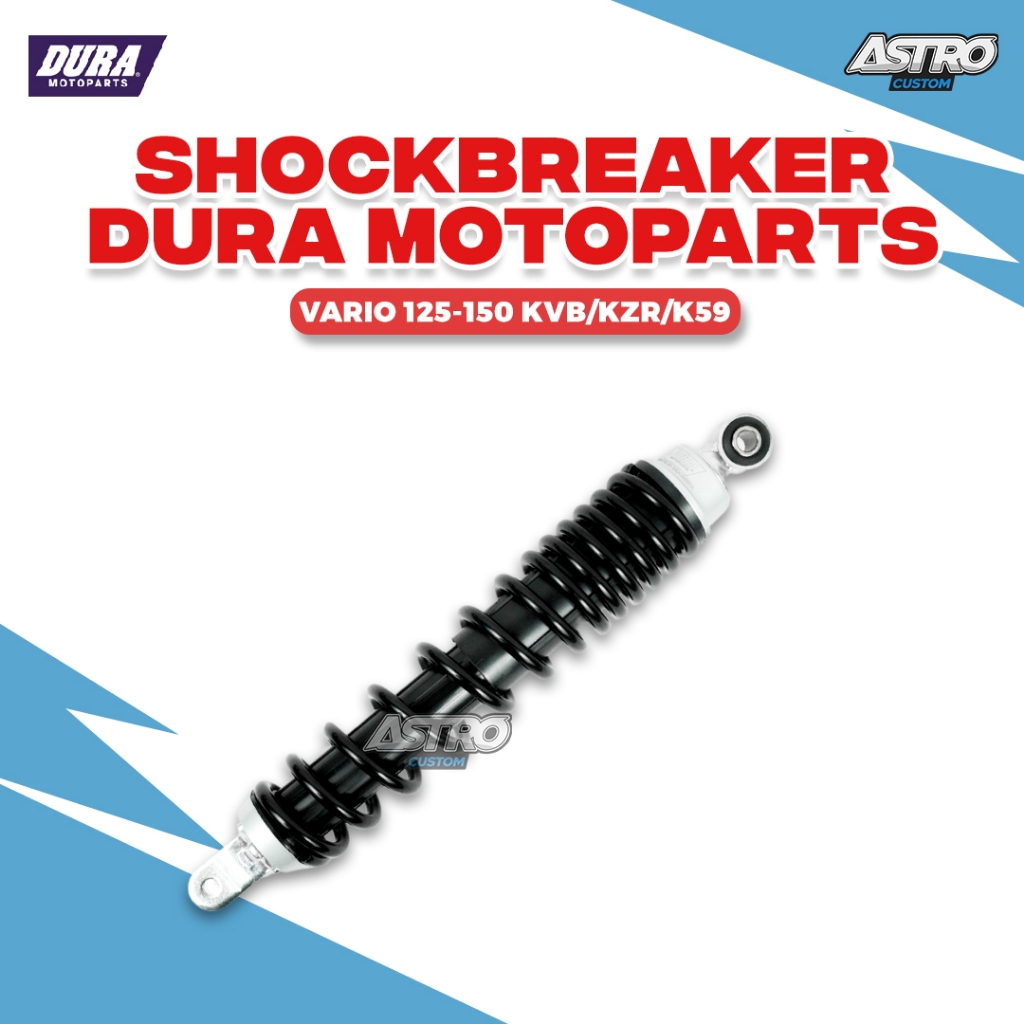 Shockbreaker DURA Vario 125 150 KVB KZR Single Shock Belakang Absorber Spring Black Suspension 330MM
