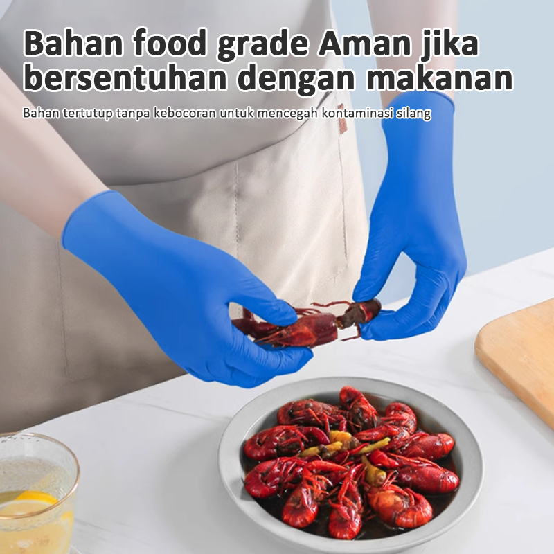 New 100 PCS Sarung Tangan Nitrile Sarung Tangan Nitrile Examination Glove Safe Glove Sarung Tangan
