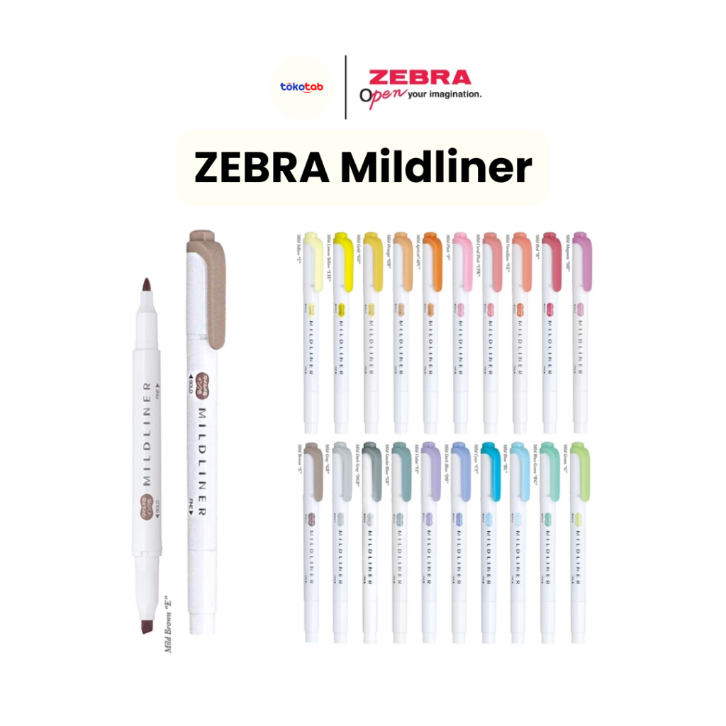 

Tokotab - Stabilo Mildliner Zebra Bold Tip & Fine Tip Mildliner Double Side Highlighter Dua Sisi Water Based Marker Spidol Warna