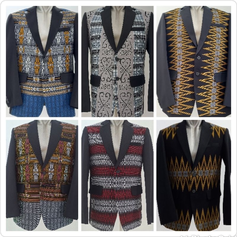 Jas Batik motif Ulos Sumatera Tobu Merah / Jas ulos Sumatera / Jas ulos tenun