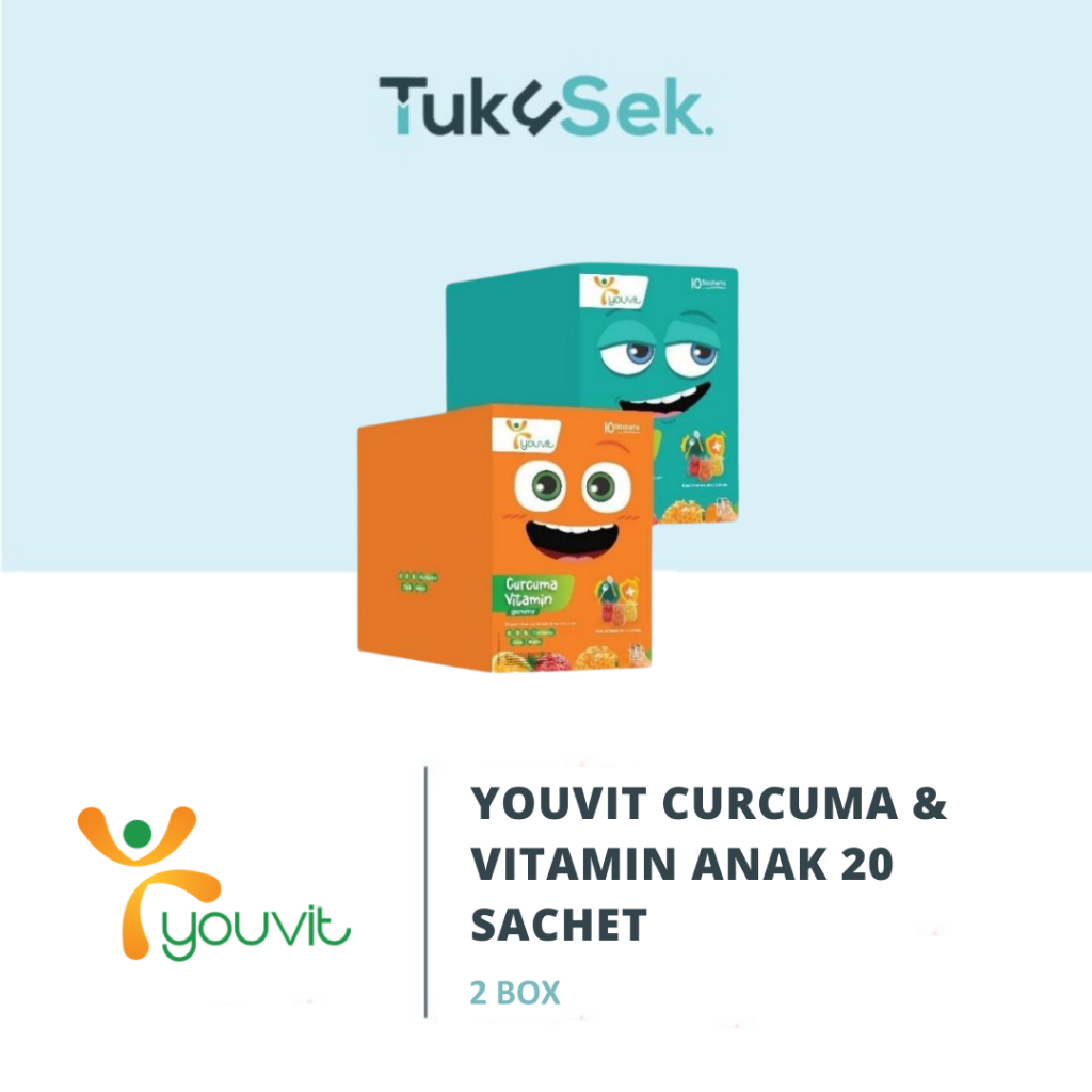 Youvit Curcuma & Vitamin Anak 20 Sachet (2 Box) dengan Curcuma, Zink, dan Madu | Meningkatkan Nafsu 