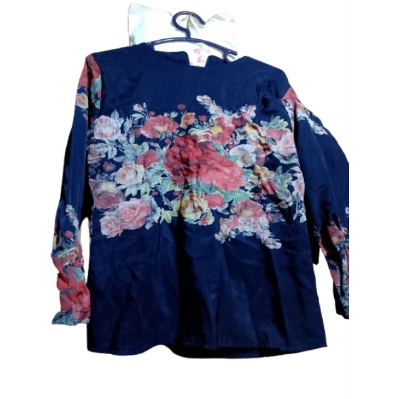 ATASAN BAJU WANITA FLOWER BAHAN SATIN PRELOVED