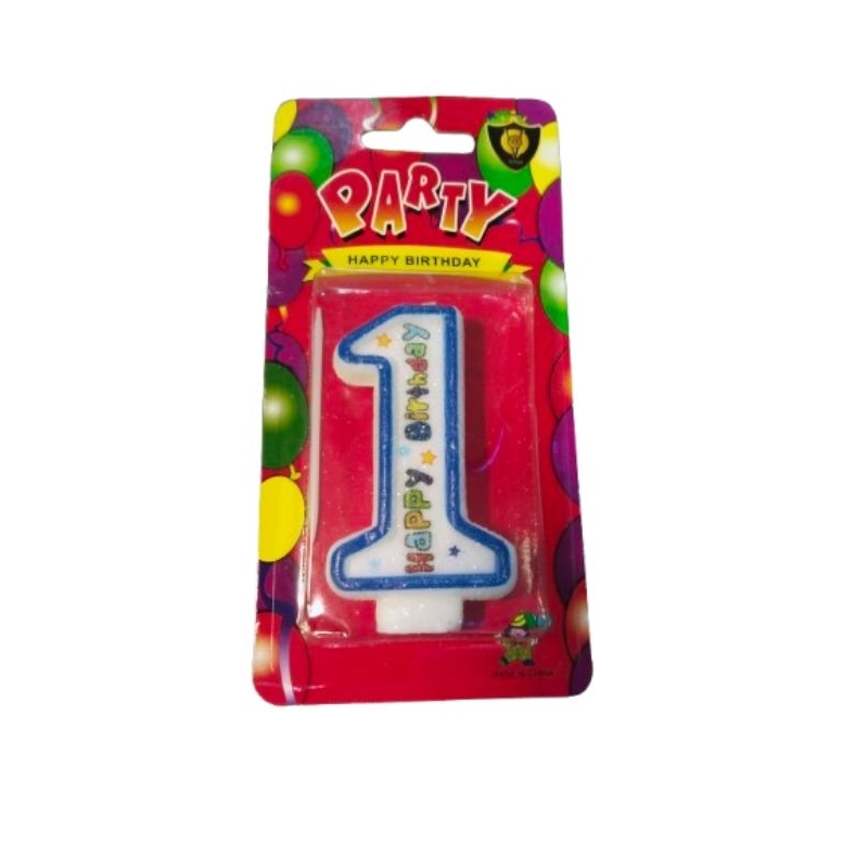 LILIN GLITERBIRU ANGKA 1