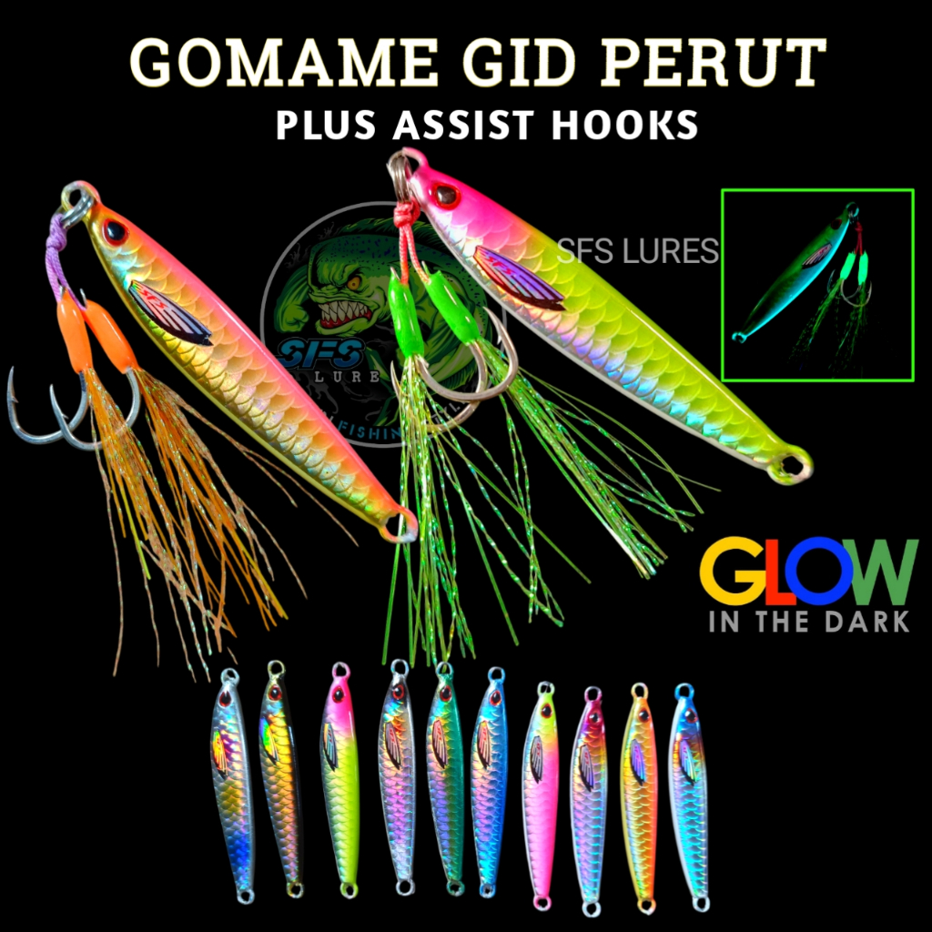 Metal jig Plus Assist hook gomame metal jig 40gram 30gram 20gram micro jig 20gram metal jig gomame g