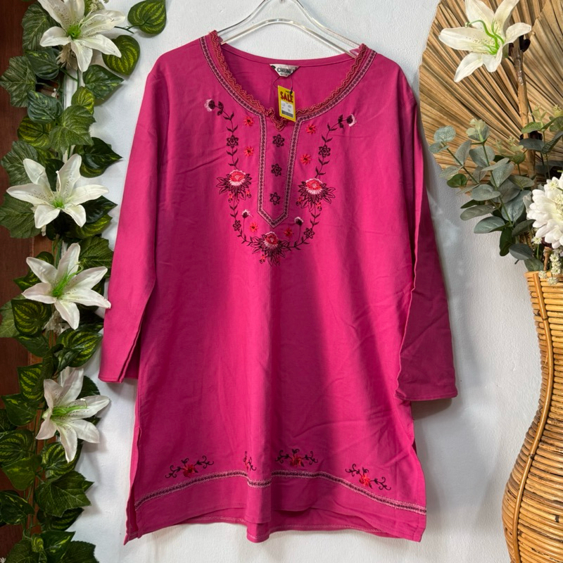 Blouse Pink Fuschia Bordir
