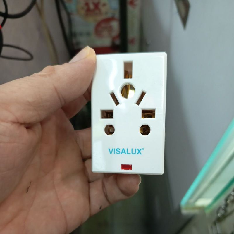 visalux v7196L colokan listrik kombinasi steker kaki 3