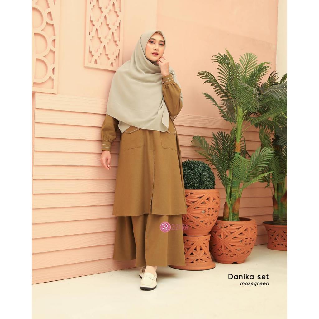 [AGEN RESMI] DANIKA ONE SET BY ZIZARA ATASAN TUNIK SET ROK BAHAN KATUN MEDISA / LYRA POLOS BUSUI FRI