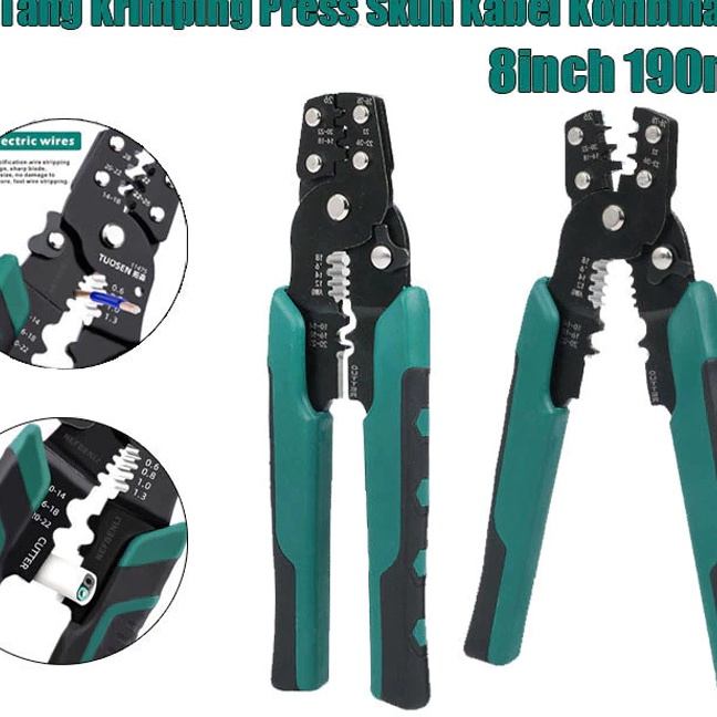 Kilat Tang Krimping Press Skun Kabel Kombinasi Tang Potong Kupas Kabel Multifungsi Tang Press Skun T