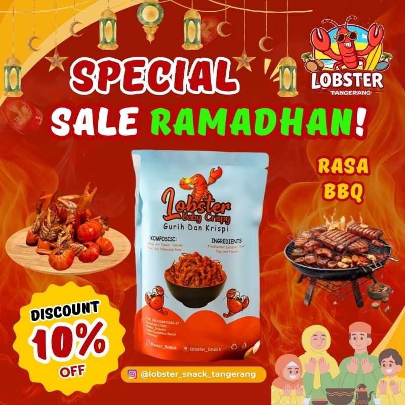 

Lobster Air Tawar Crispy Cemilan 100 Gram Rasa (Barbeque)