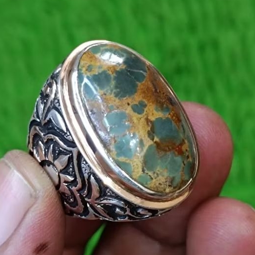 Pirus Persia hijau ijo lawasan Ring Perak