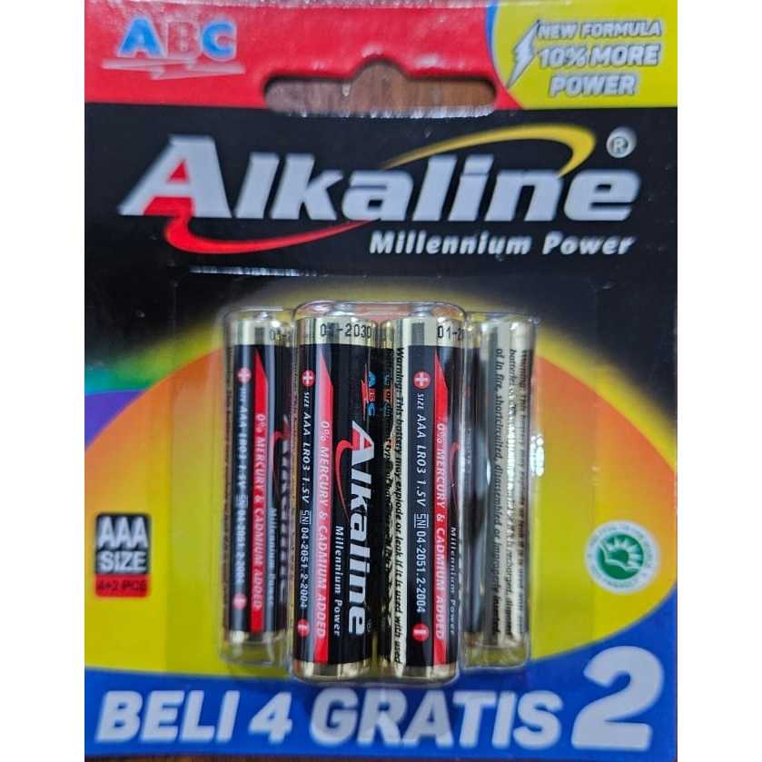 Batu Baterai Alkaline AAA 1 hanger = 6 butir / AAA / A3 / Batu remote / battery / batre