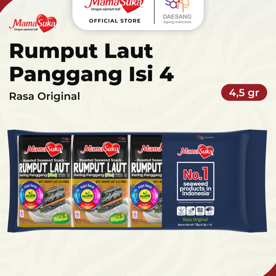 

New MamaSuka Rumput Laut Panggang Isi 4 45 gr